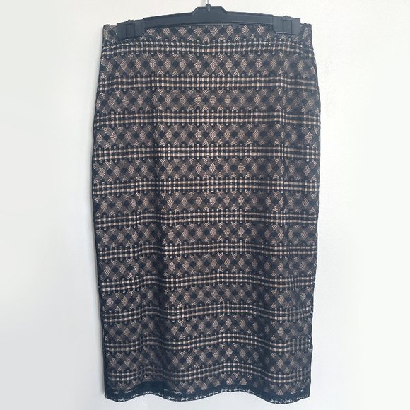 BCBG MaxAzria Black Lace Skirt & Crop Top Set - Picture 7 of 8